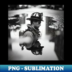 firefighters in action black and white photography - premium png sublimation file - bold & eye-catching