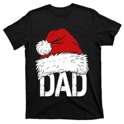 christmas santa hat dad t-shirt
