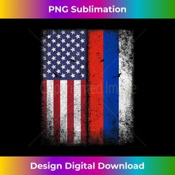 Russian American Flag T-shirt Russia Usa America Gift - Luxe Sublimation PNG Download - Craft with Boldness and Assurance