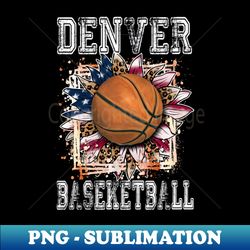 American Flag Personalized Denver Proud Name Basketball - Modern Sublimation PNG File - Revolutionize Your Designs