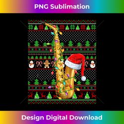 ugly xmas sweater style lighting saxophone christmas long sleeve - contemporary png sublimation design - customize with flair