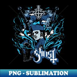Ghost Retro Navy - Exclusive PNG Sublimation Download - Bring Your Designs to Life