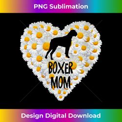 womens boxer dog mom on love heart white daisy flowers - boxer v-neck - minimalist sublimation digital file - lively and captivating visuals