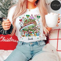 Personalized Disney Epcot Christmas Shirt, Vintage Retro Mickey and Friends Christmas Balloon, Disney Family Very Merry