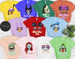 Personalized Disney Halloween Castle All Characters Sunglasses Shirt, Vintage Retro Mickey and Friends, Disney Family Ha