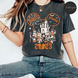 Personalized Disney Mickey and Friends Halloween Team Shirt, Disney Halloween Shirt Retro, WDW Magic Kingdom Shirt, Hall