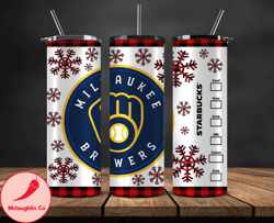 Milwaukee Brewers Png,Christmas MLB Tumbler Png , MLB Christmas Tumbler Wrap 20