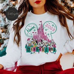 Personalized Disneyland Christmas shirt, Pink Mickey & Friends Christmas Sweatshirt, Mickey's Very Merry Christmas shirt