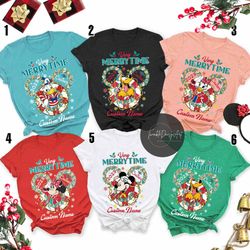 Personalized Mickey and Friends Christmas Very Merrytime Cruises Shirts, Disney Christmas Family shirts, Xmas Disney Cru