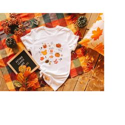 Pumpkin Season Doodles Shirt, Pumpkin Spice Latte Lover Shirt, Halloween Sweatshirt, Hello Fall Shirt, Cozy Fall Sweatsh