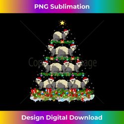 Lighting Ferret Xmas Tree Decoration Santa Ferret Christmas Long Sleeve - Sophisticated PNG Sublimation File - Pioneer New Aesthetic Frontiers