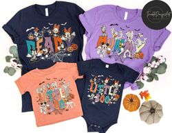 Personalized Vintage Disney Family Halloween Mummy Deady Little Boo Shirt, Retro Mickey and Friends Skeleton, Disney Hal