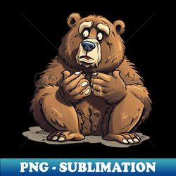 Paranoid Bear - PNG Transparent Digital Download File for Sublimation - Create with Confidence