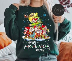 Snow White & Seven Dwarfs Christmas shirt, Merry Friendsmas shirt, Christmas Family Group Matching, Christmas lights shi