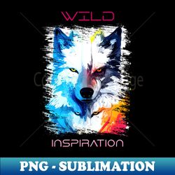 Wolf Wild Nature Animal Colors Art Painting - Decorative Sublimation PNG File - Boost Your Success with this Inspirational PNG Download