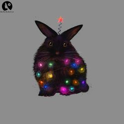 Christmas black rabbit PNG, Funny Christmas PNG