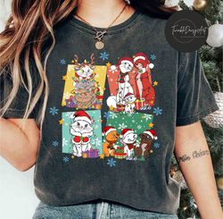 Vintage Disney Cats Christmas shirt, Aristocats Christmas Lights, Toulouse, Berlioz Christmas Tree shirt, Mickey's Very