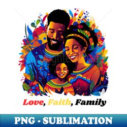 Afrocentric Black Family - Modern Sublimation PNG File - Bring Your Designs to Life