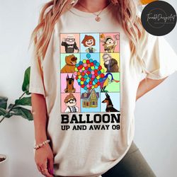 vintage retro disney up house balloons tour shirt, disney pixar up adventure is out there shirt, carl and ellie shirt, d