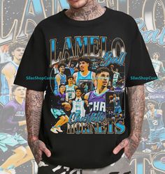 vintage 90s basketball bootleg style t-shirt, lamelo ball graphic tee, lamelo ball shirt