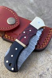 "Stainless-steel-Knife"Folding-knife-with sheath"pocket-blade-Camping-knife, -knife, Handmade-Knives, Gifts-For-Men.