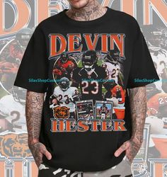 Vintage 90s Graphic Style Devin Hester T-Shirt, Devin Hester Tee, Retro Devin Hester Oversized T-Shirt