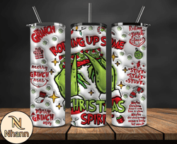 Christmas 20oz Tumbler Wrap PNG, Christmas 3D Inflated Puffy Tumbler Wrap Png, Grinchmas 20oz Png 378