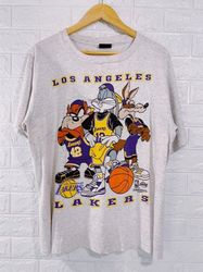 Vintage LA Basketball Looney Tunes Shirt, Retro Los Angeles Basketball Sweatshirt, LA Crewneck Cute