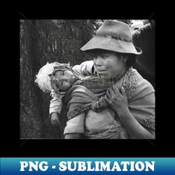 peruvian woman with baby - decorative sublimation png file - transform your sublimation creations