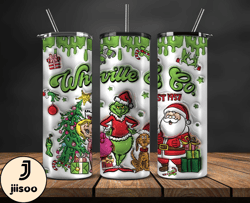 Christmas 20oz Tumbler Wrap PNG, Christmas 3D Inflated Puffy Tumbler Wrap Png, Grinchmas 20oz Png 348