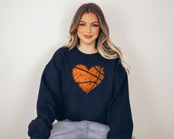 Basketball Heart Sweatshirt, Baseball Lover Sweatshirt, Basketball Mom Sweatshirt, Love Basketball Sweatshirt, Basketbal