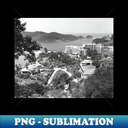vintage landscape photo of acapulco mexico - png transparent digital download file for sublimation - unleash your inner rebellion