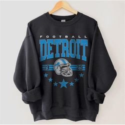 Detroit Football Sweatshirt, Vintage Style Detroit Football Crewneck, Football Sweatshirt, Detroit Crewneck, Football Fa