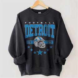 Vintage Detroit Football Sweatshirt, Vintage Style Detroit Football Crewneck, Lions Football shirt, Detroit Football Hoo