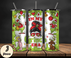 Grinchmas Christmas 3D Inflated Puffy Tumbler Wrap Png, Christmas 3D Tumbler Wrap, Grinchmas Tumbler PNG 40