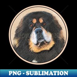 Tibetan Mastiff Painting - Cute Original Dog Art - High-Resolution PNG Sublimation File - Perfect for Personalization