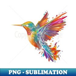 Neon Hummingbird 5 - Stylish Sublimation Digital Download - Bring Your Designs to Life