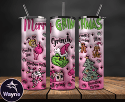 Christmas 20oz Tumbler Wrap PNG, Christmas 3D Inflated Puffy Tumbler Wrap Png, Grinchmas 20oz Png 322