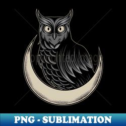 Owl Moon - Retro PNG Sublimation Digital Download - Revolutionize Your Designs