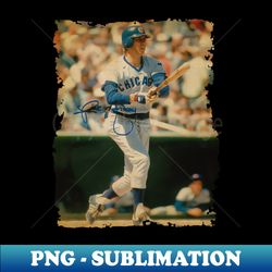 Rick Monday in Chicago Cubs Old Photo Vintage 2 - PNG Transparent Sublimation Design - Instantly Transform Your Sublimation Projects