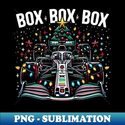 Formula Racing Car Box Box Box Radio Call Fun Christmas Tree - High-Resolution PNG Sublimation File - Defying the Norms
