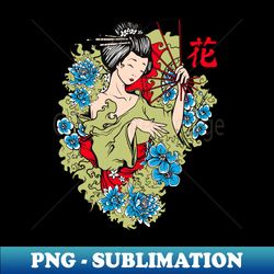 Geisha-Style gift ideas - Retro PNG Sublimation Digital Download - Bring Your Designs to Life