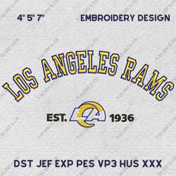 Los Angeles Rams Logo Embroidery Design, Los Angeles Rams Chargers NFL Logo Sport Embroidery Design, Famous Football