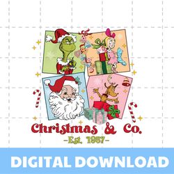 Retro Merry Grinchmas Christmas And Co Est 1957 PNG File