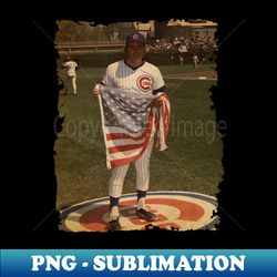 Rick Monday in Chicago Cubs Old Photo Vintage - Modern Sublimation PNG File - Unleash Your Inner Rebellion