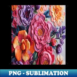 3D Embroidered Flowers Pattern - Premium Sublimation Digital Download - Capture Imagination with Every Detail
