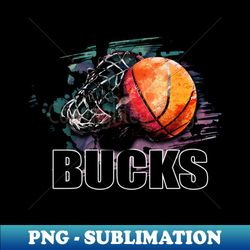 Retro Pattern Bucks Basketball Classic Style - Premium PNG Sublimation File - Revolutionize Your Designs
