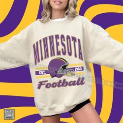 Minnesota Vikings Football Sweatshirt, Varsity Vikings Crewneck Sweater, NFL Game Day Apparel, Sunday Football, Gift for