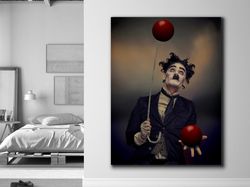 Clown Canvas Wall Art,Clown Painting Room Decoration,Clown Canvas Art Printing,Modern Wall Art,Room Decor,Wall Hanging