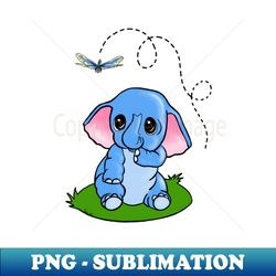 Baby Elephant  Dragonfly - Stylish Sublimation Digital Download - Vibrant and Eye-Catching Typography
